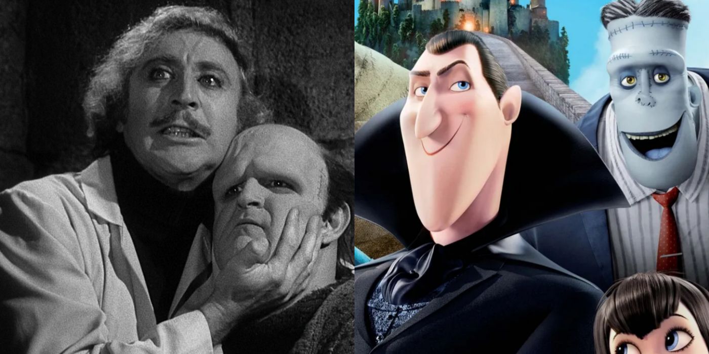 Split image of Young Frankenstein and Hotel Transylvania