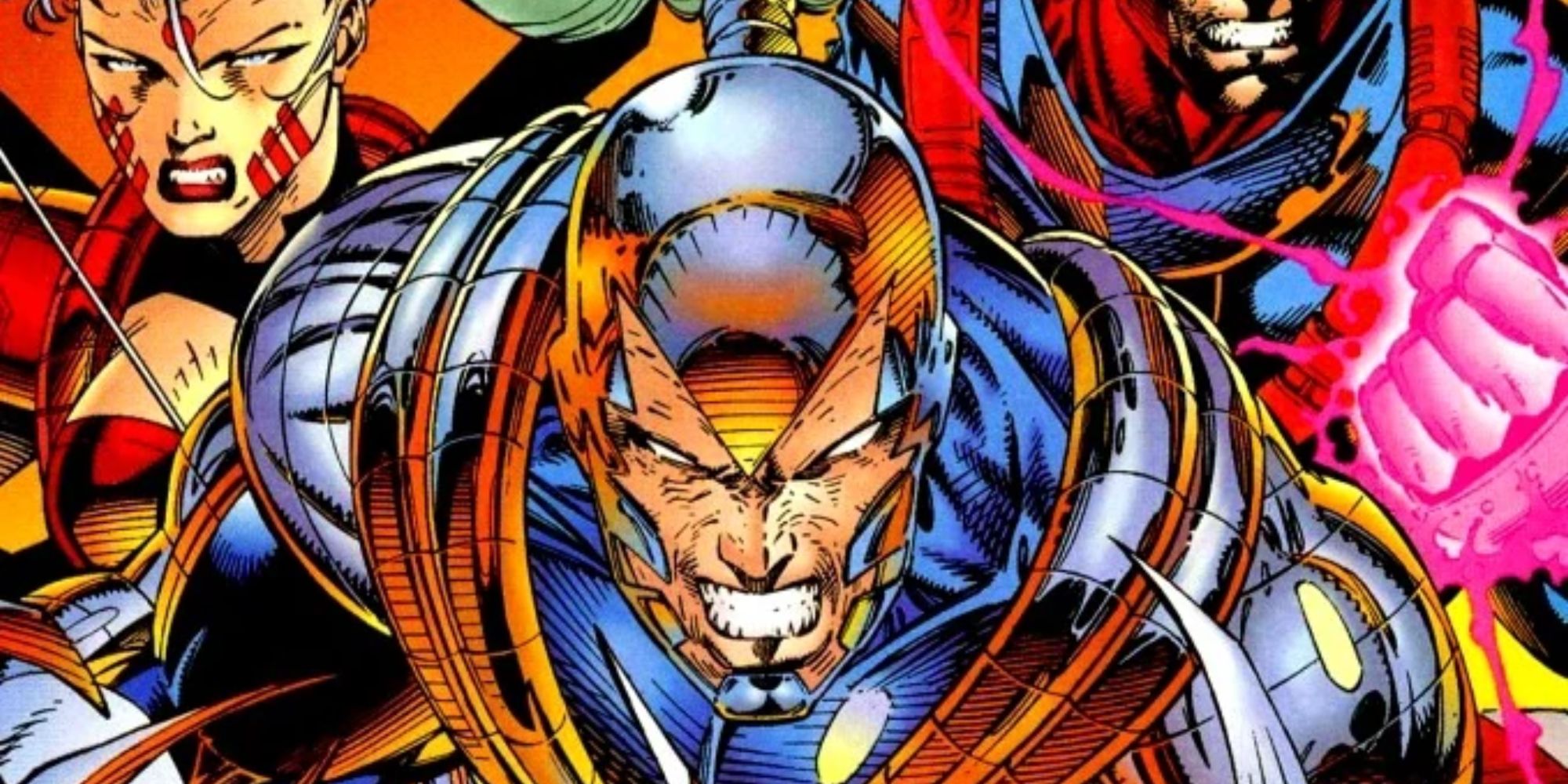 Warblade attacks in WildC.A.T.S. comics.