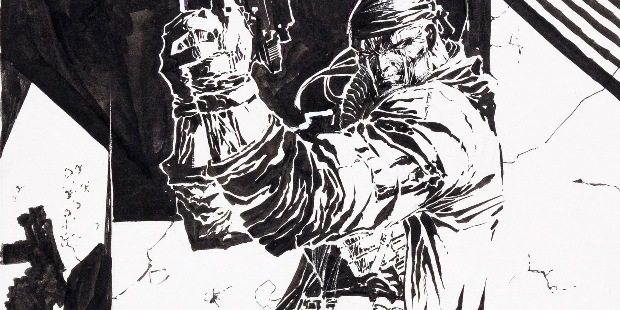 Deathblow holds a gun in Image Comics.