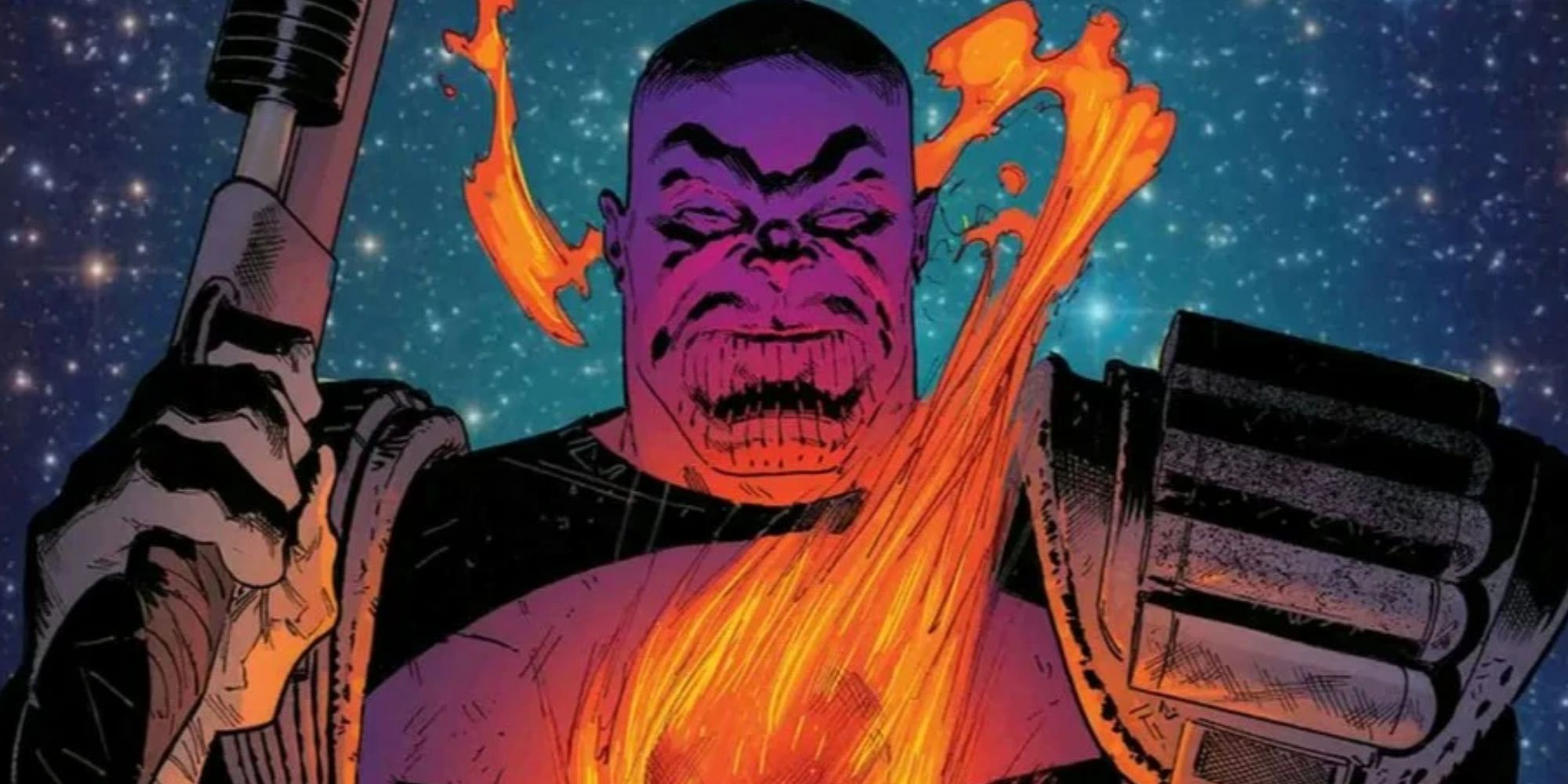 Thanos becomes the Punisher in Marvel Comics.