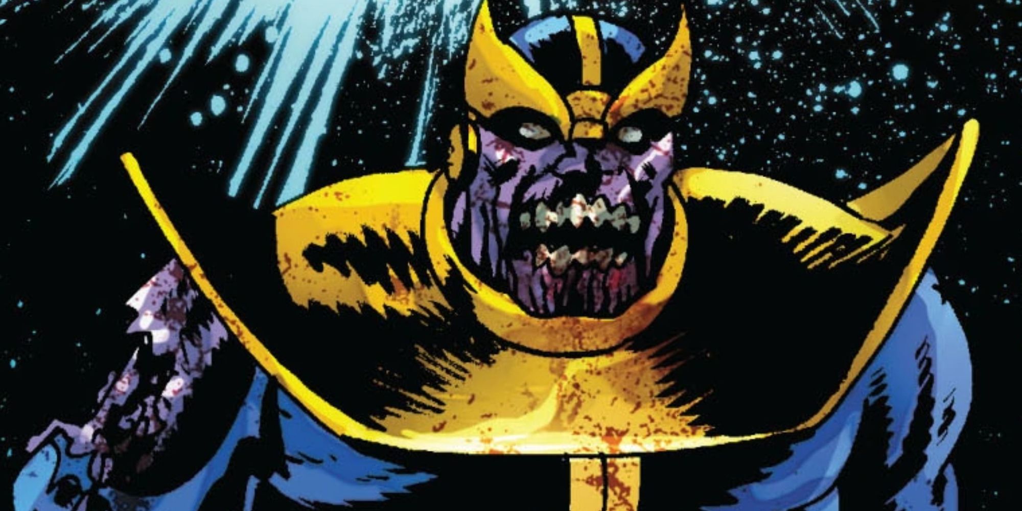 Zombie Thanos attacks in Marvel Comics.