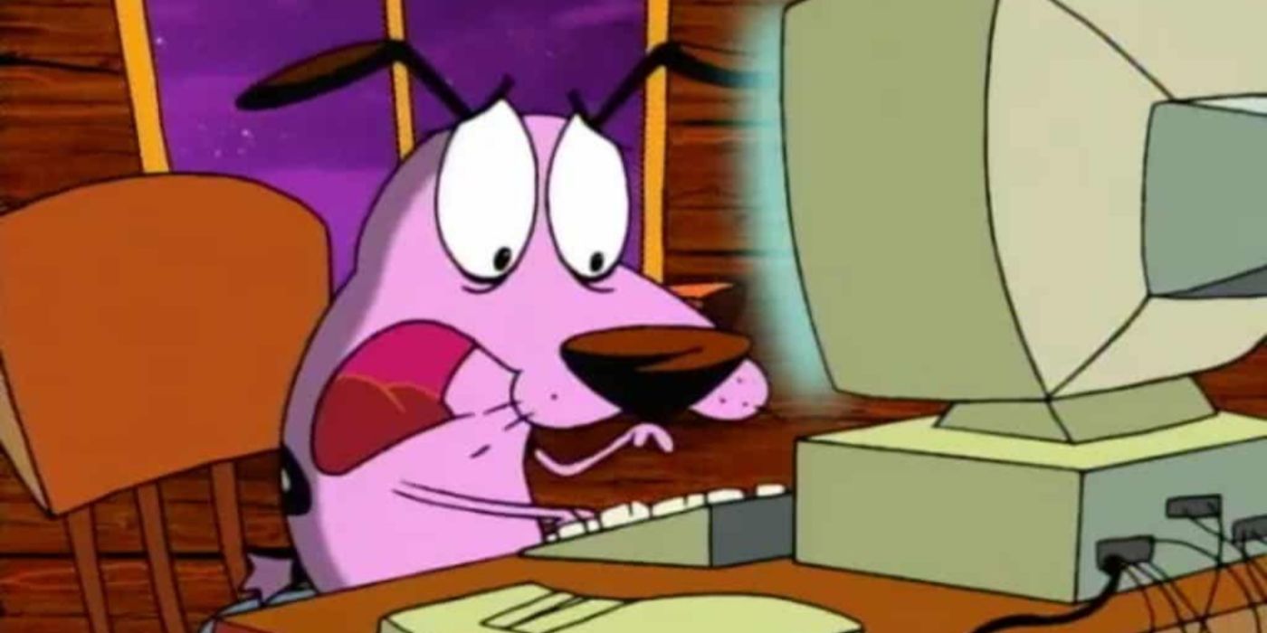 Courage on the computer in Courage the Cowardly Dog.