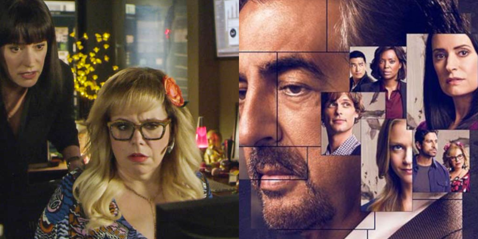 Split image with Criminal Minds characters.