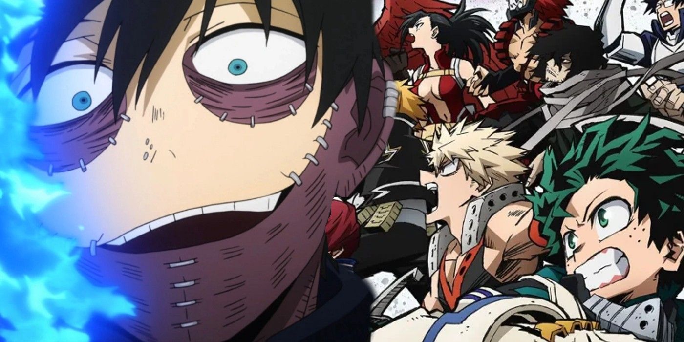 Dabi and the cast of My Hero Academia