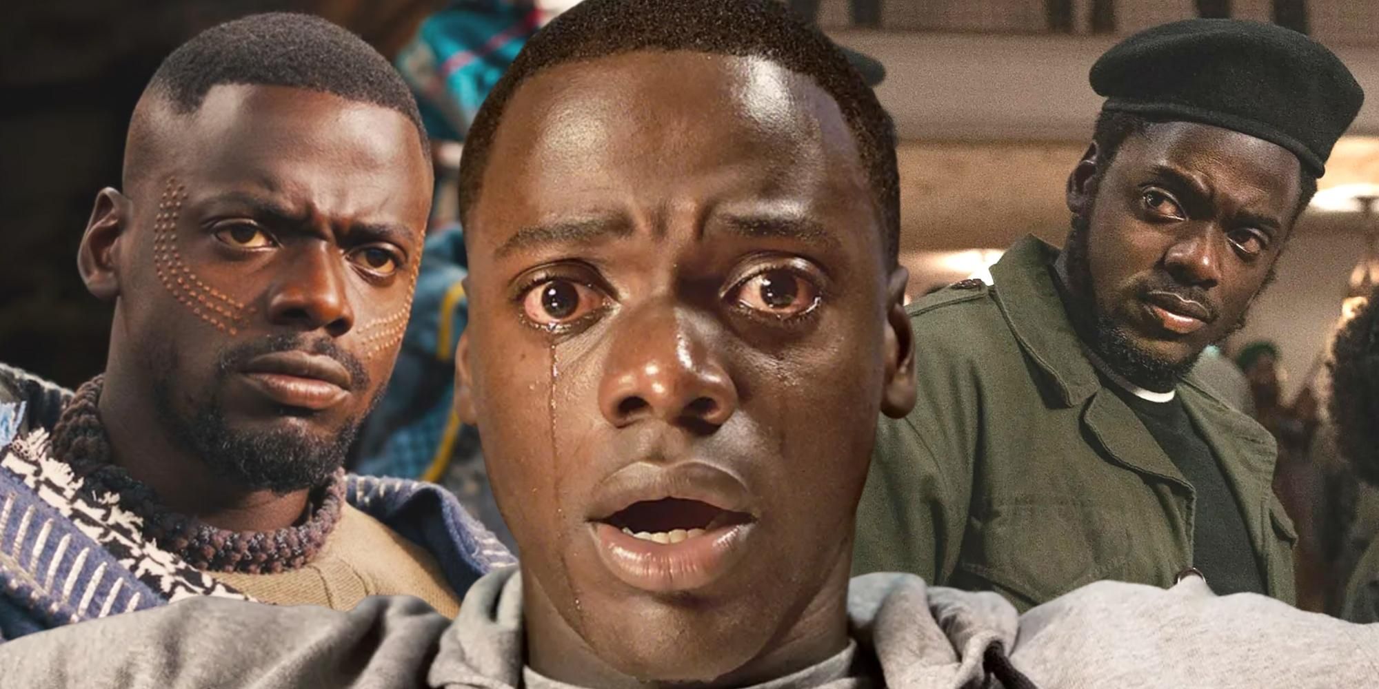 Daniel Kaluuya In Get Out, Black Panther and Judas and the Black Messiah Collage