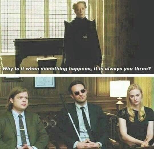 Daredevil meme with Harry Potter&rsquo;s always you three