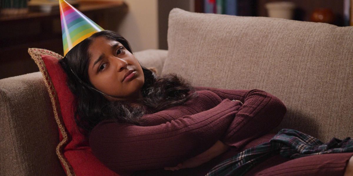 Devi wearing a party hat  in  Never Have I Ever