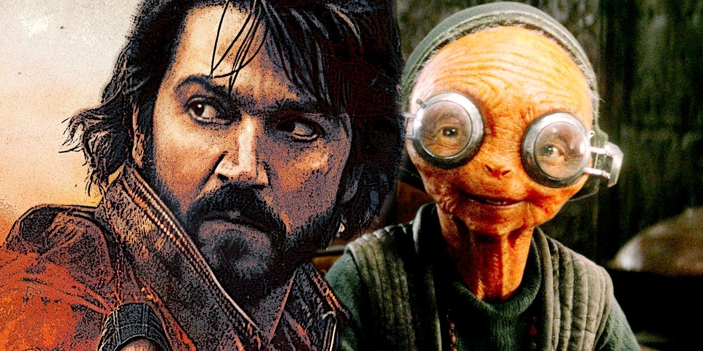 Diego Luna as Cassian Andor in Andor and Maz Kanata in Star Wars Force Awakens