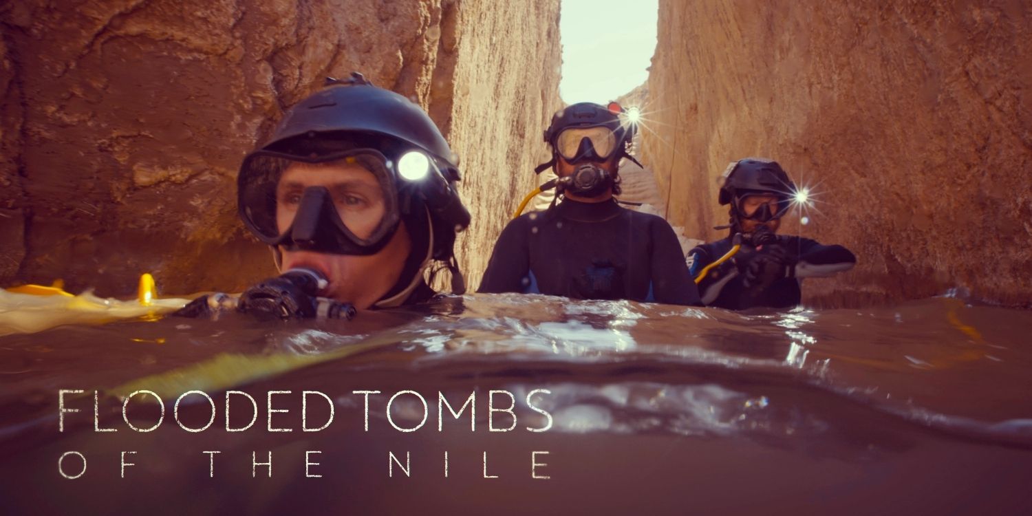 Divers in a wadi in Flooded Tombs of the Nile