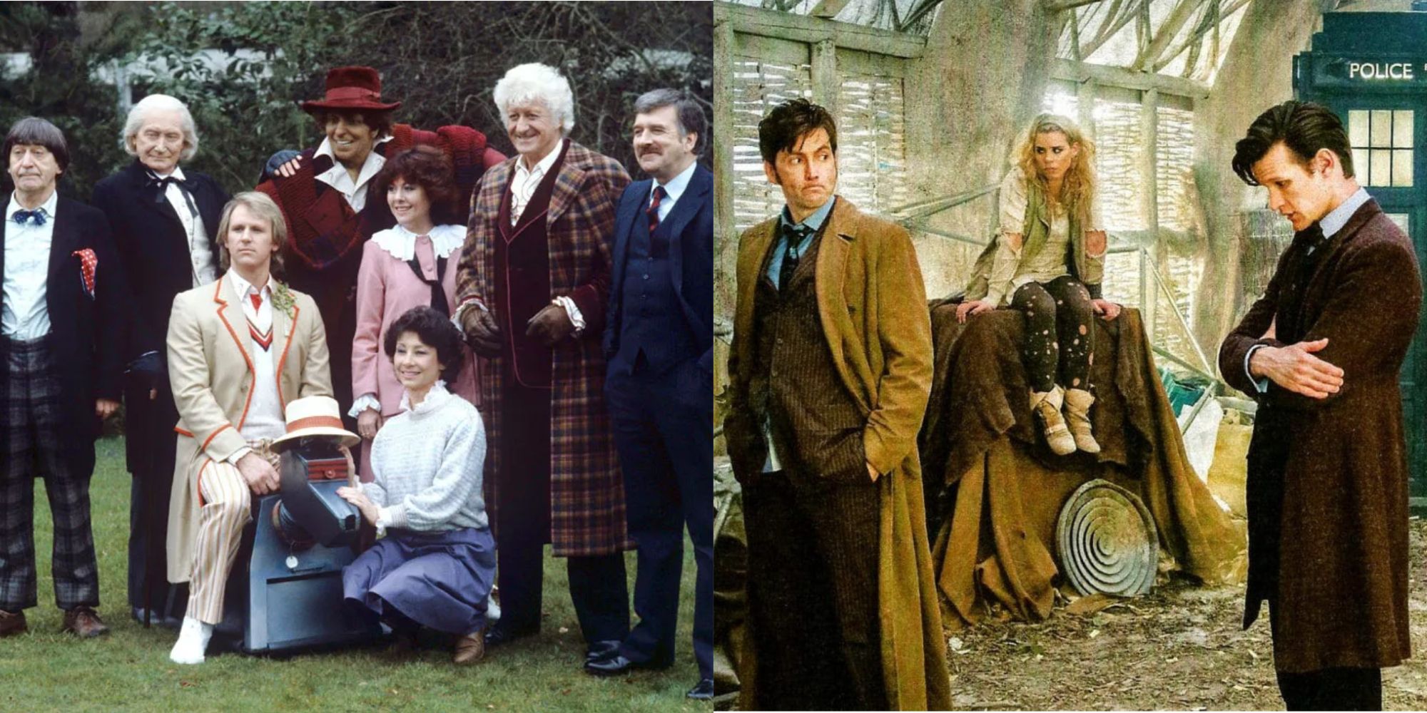 Multiple incarnations of the Doctor gather together