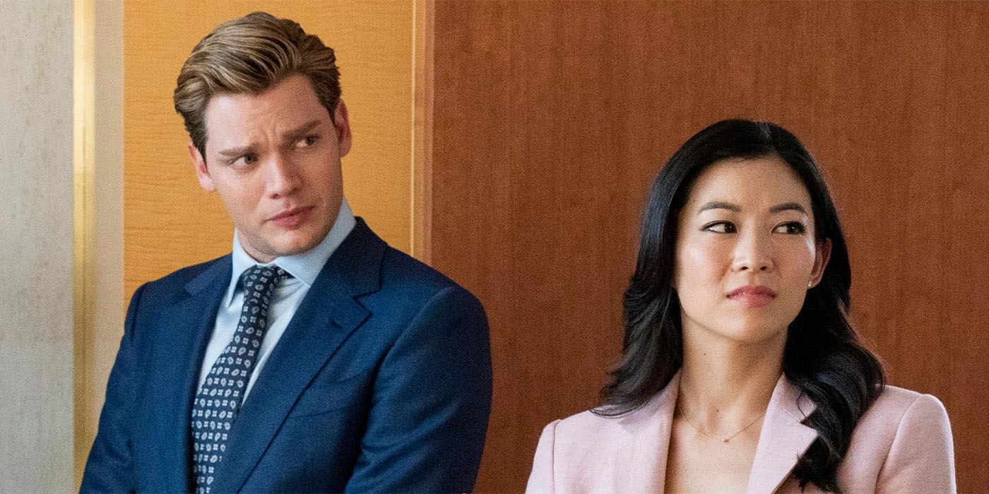 Dominic Sherwood and Arden Cho in Partner Track 2