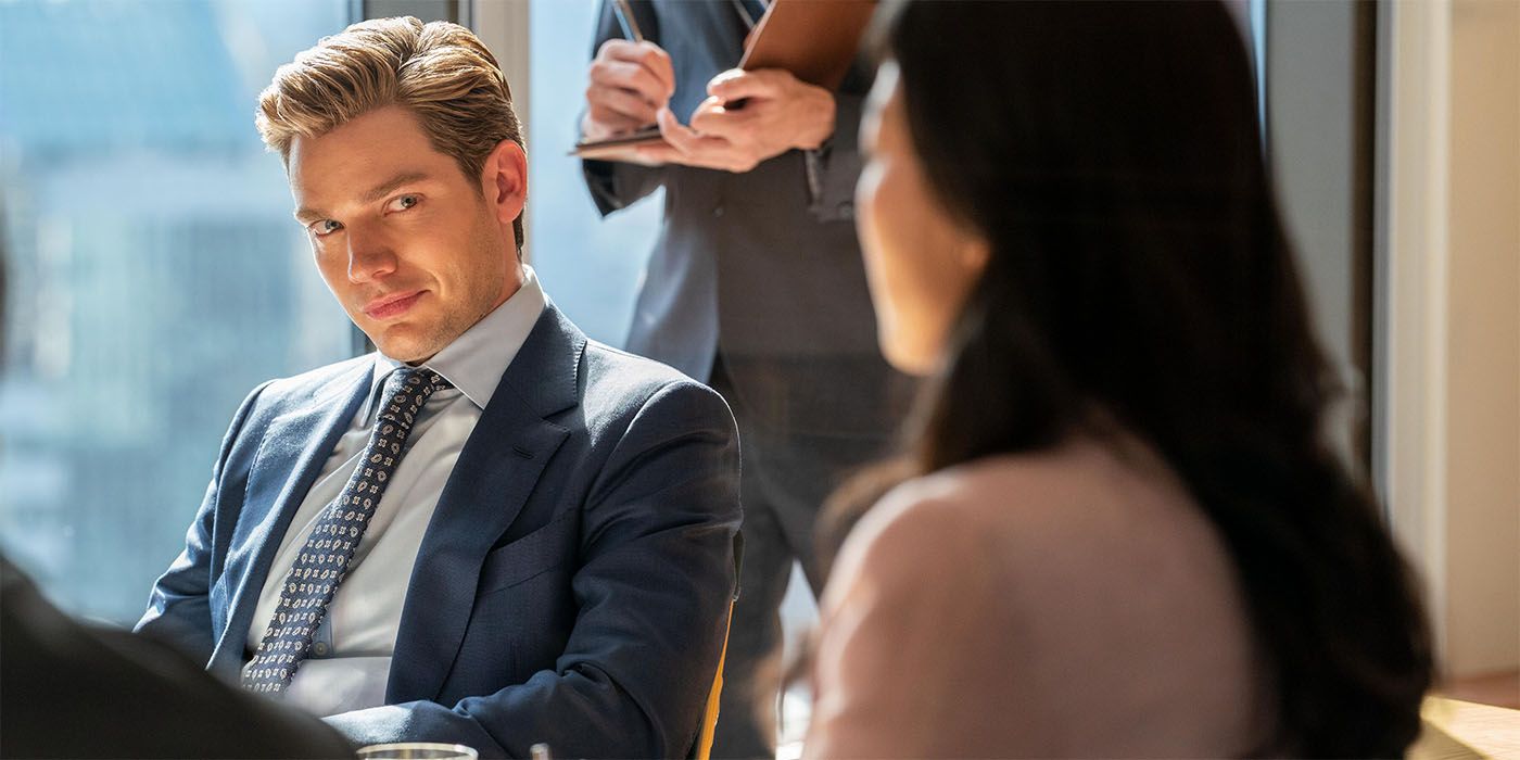 Dominic Sherwood and Arden Cho in Partner Track 3