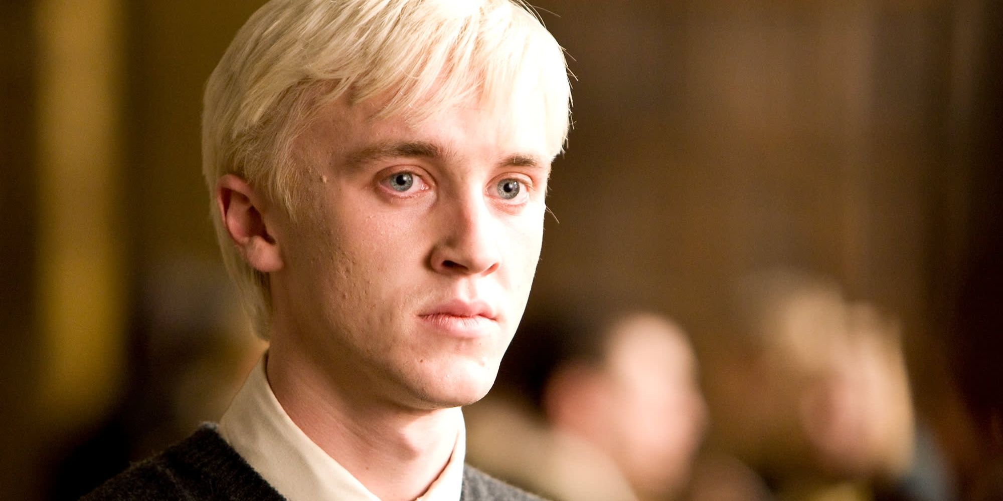 Draco Malfoy parecendo bravo em Harry Potter e o Enigma do Príncipe Cropped