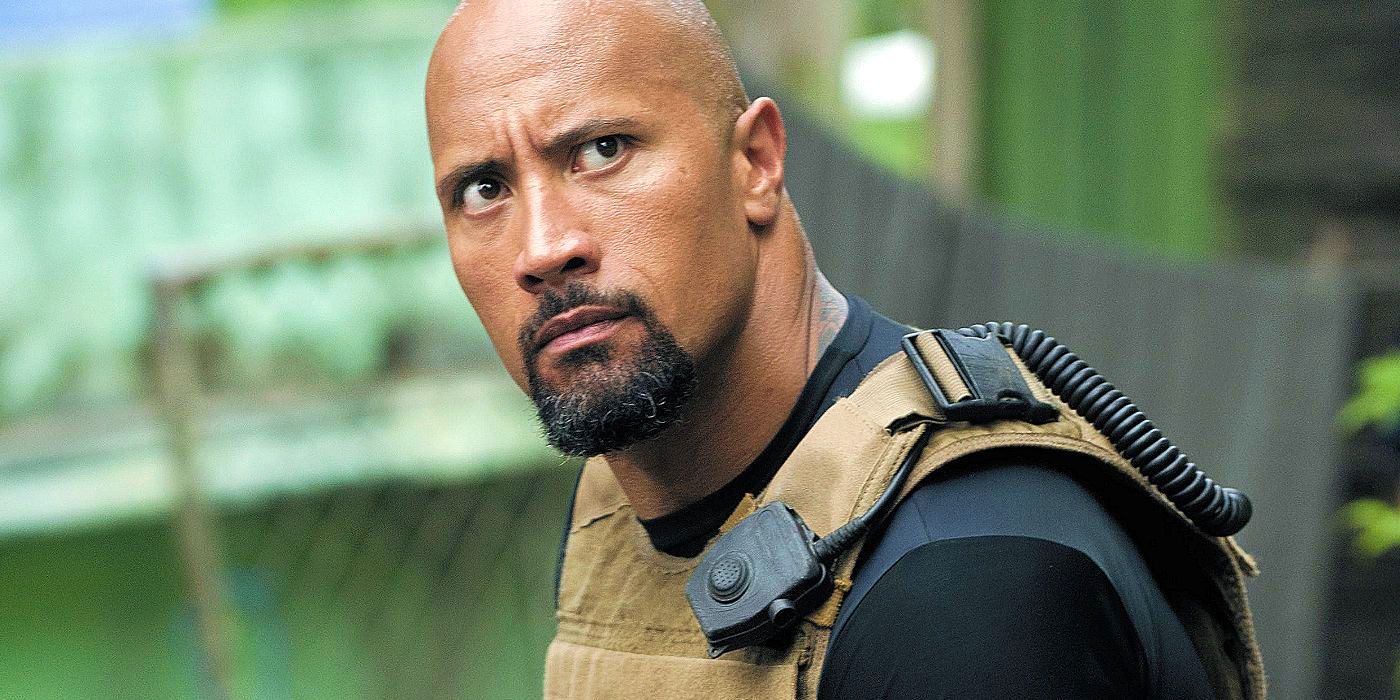 Dwayne Johnson's Hobbs looking serious in Fast Five