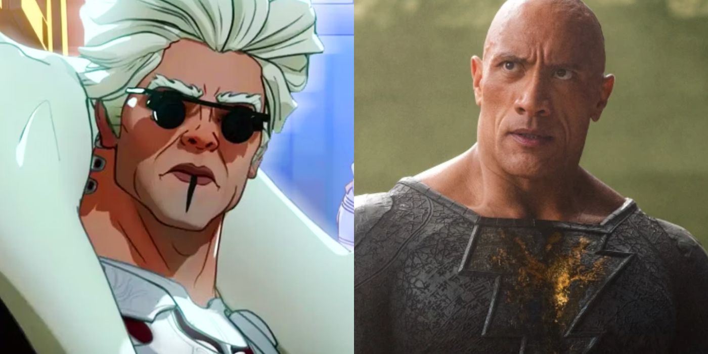 Split image of The Collector in What If? and Dwayne Johnson in Black Adam