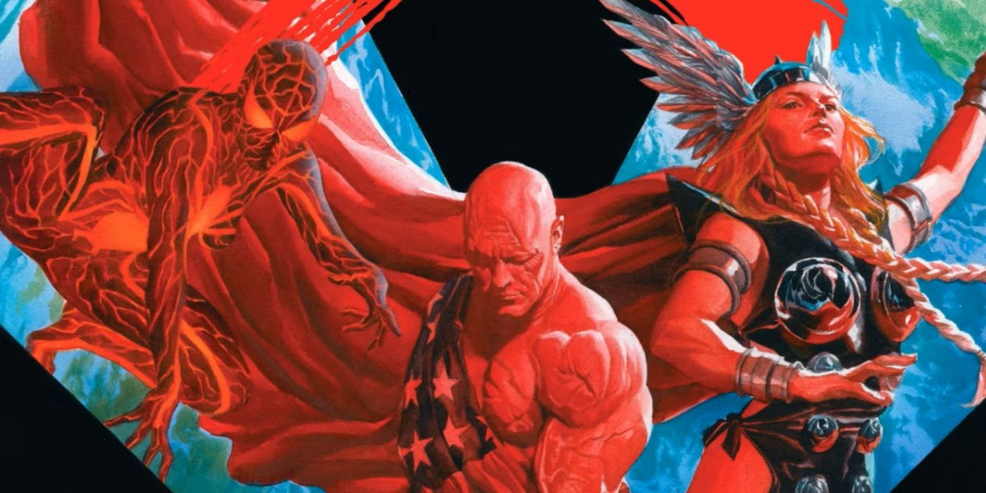 Spider-Girl, Captain America, and Mighty Thor in Earth X.