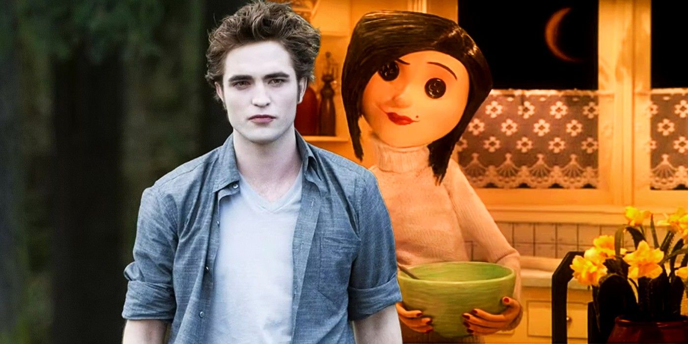 Edward from Twilight with the Other Mother from Coraline