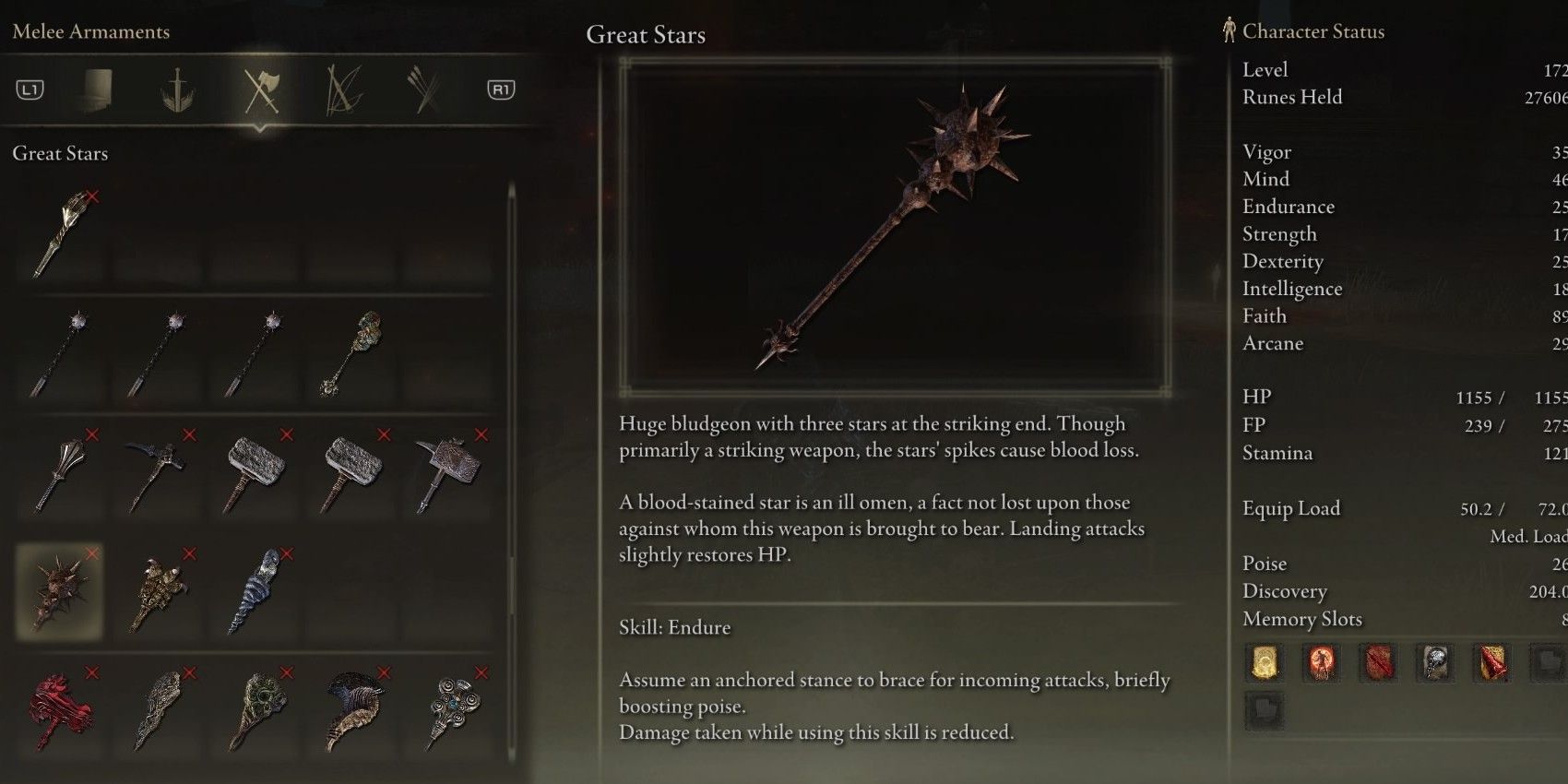 Great Star is an underrated Elden Ring great hammer which heals the player on successful hits.