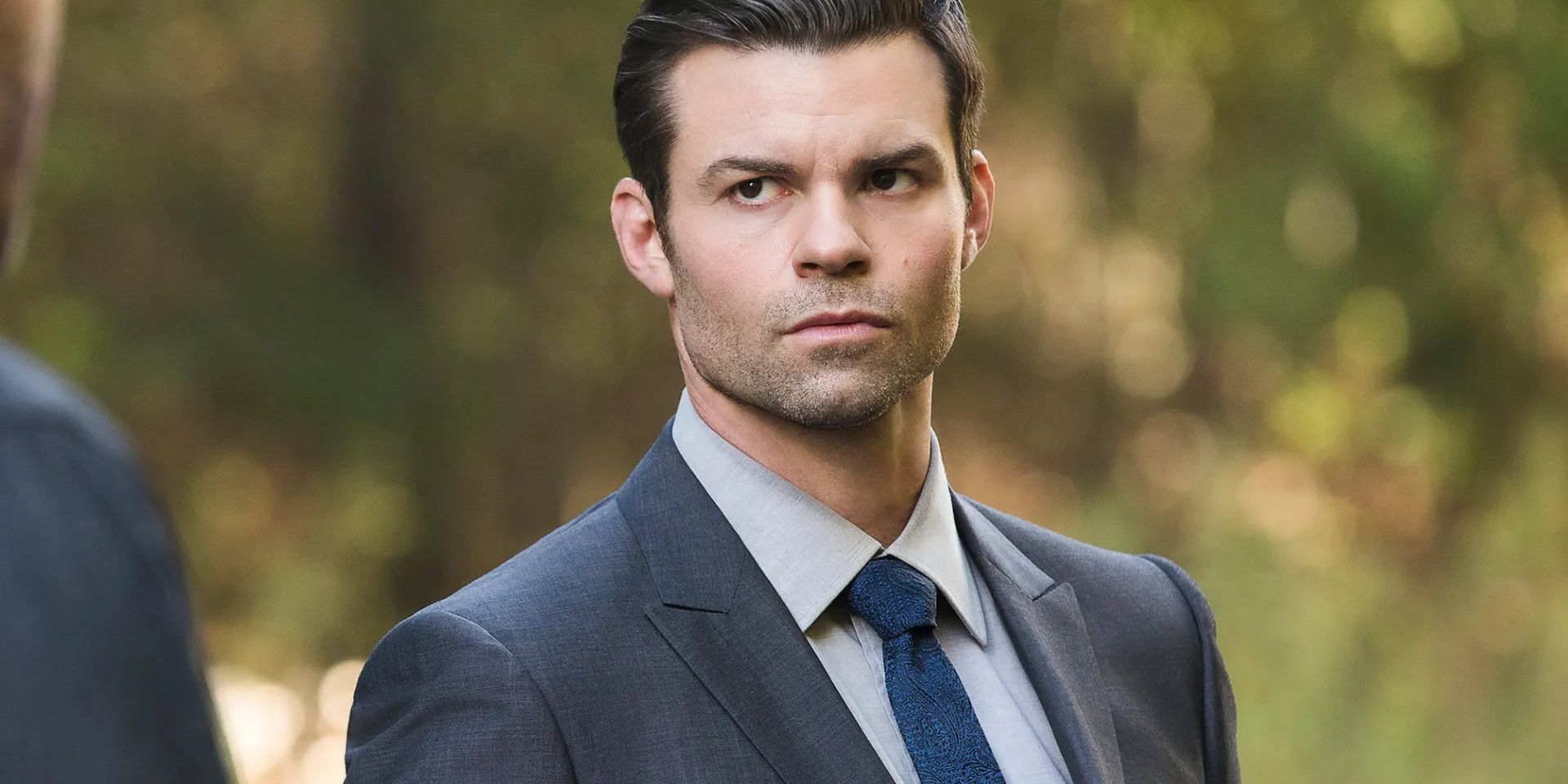 Elijah Mikaelson on The Originals staring at someone with warning