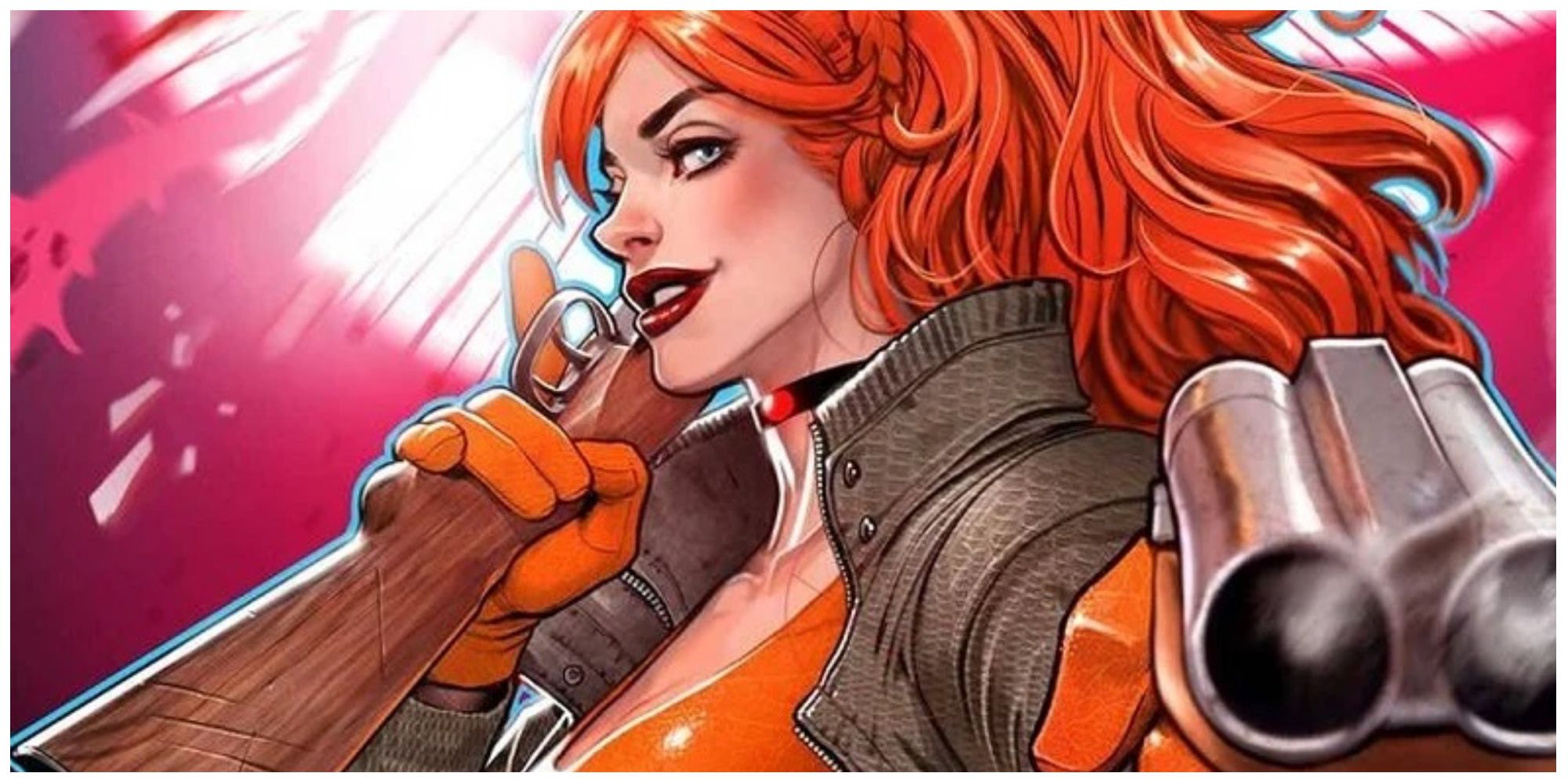 Elsa Bloodstone aponta uma arma na Marvel Comics.