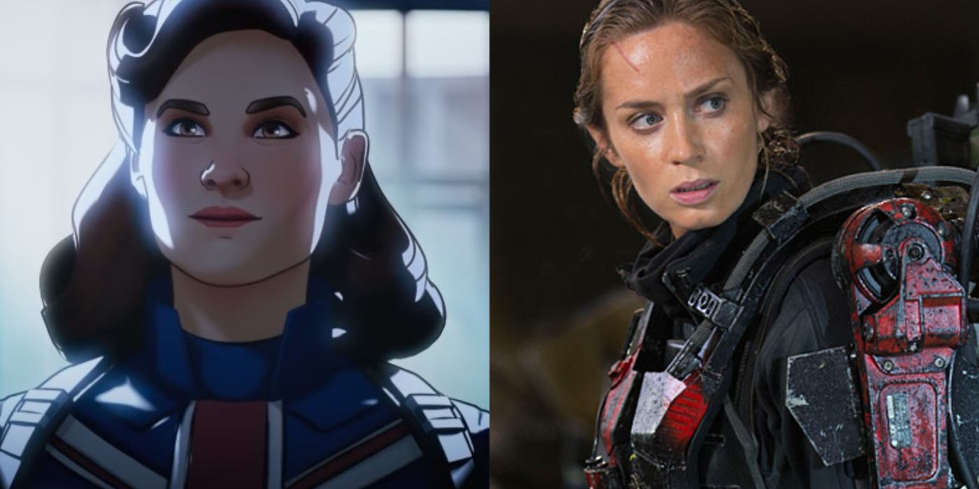 Split image of Peggy Carter in What If? and Emily Blunt in Edge of Tomorrow