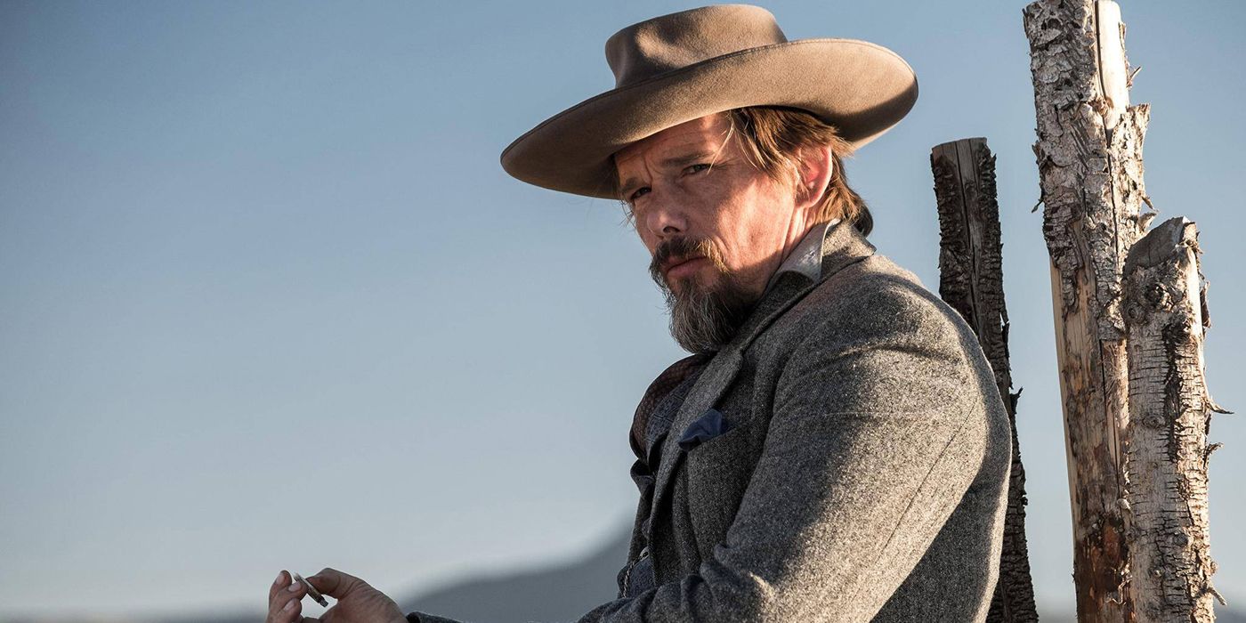 Ethan Hawke como Goodnight Robicheaux em The Magnificent Seven