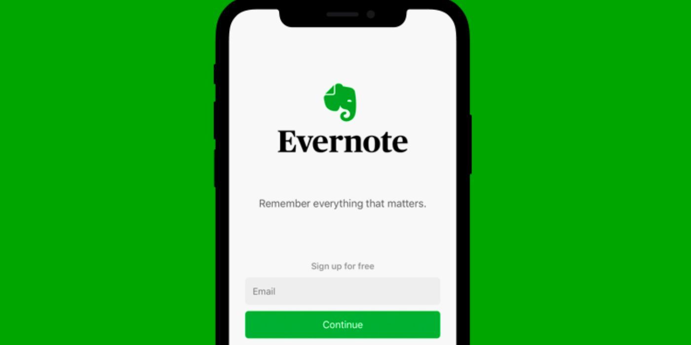 A smartphone screen showing the Evernote Scheduler app.