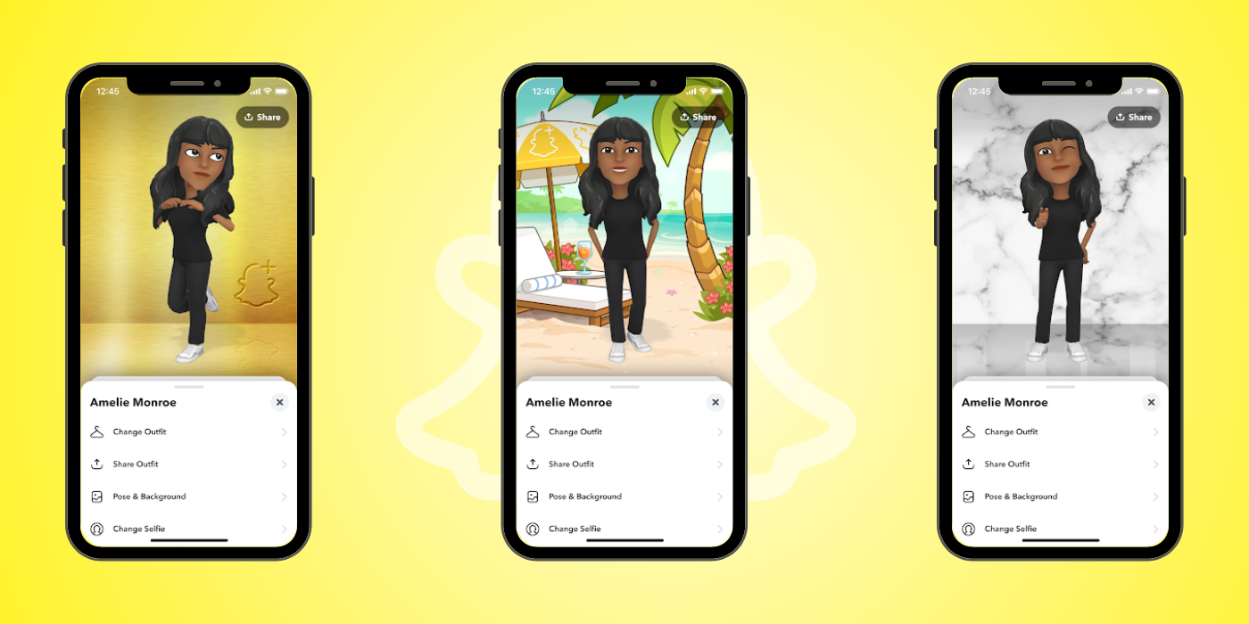 Snapchat+ Exclusive Bitmoji Background Choices