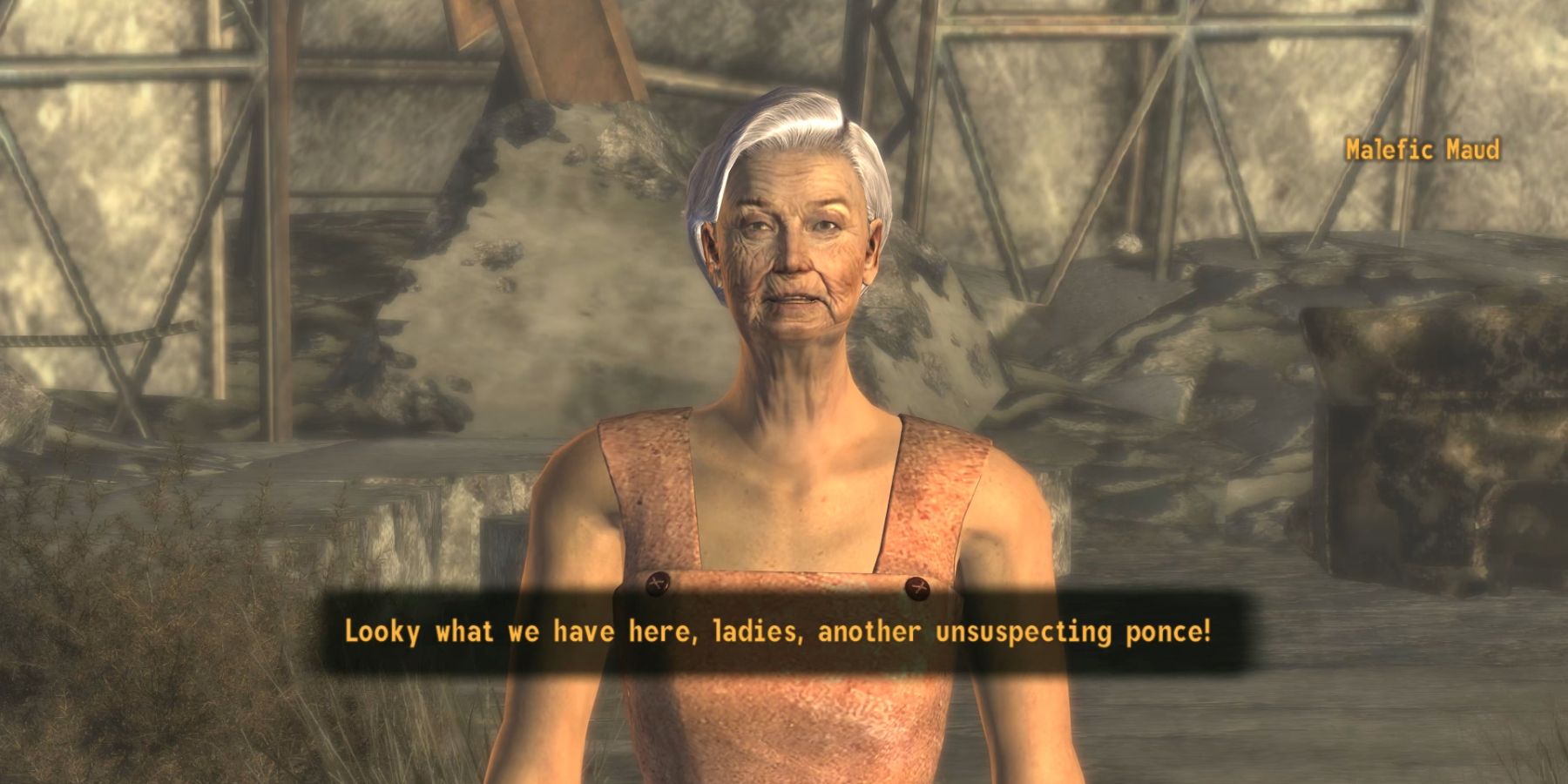 A gang of grandmothers, Maud's Muggers, will attack Fallout: New Vegas players with the Wild Wasteland trait.