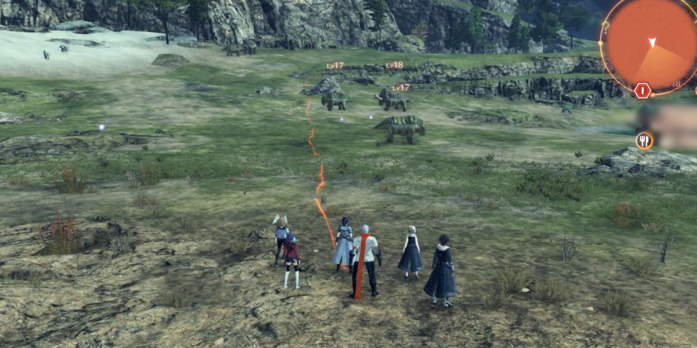 A group of players attempting to find Full Bodied Ardun Meat In Xenoblade 3