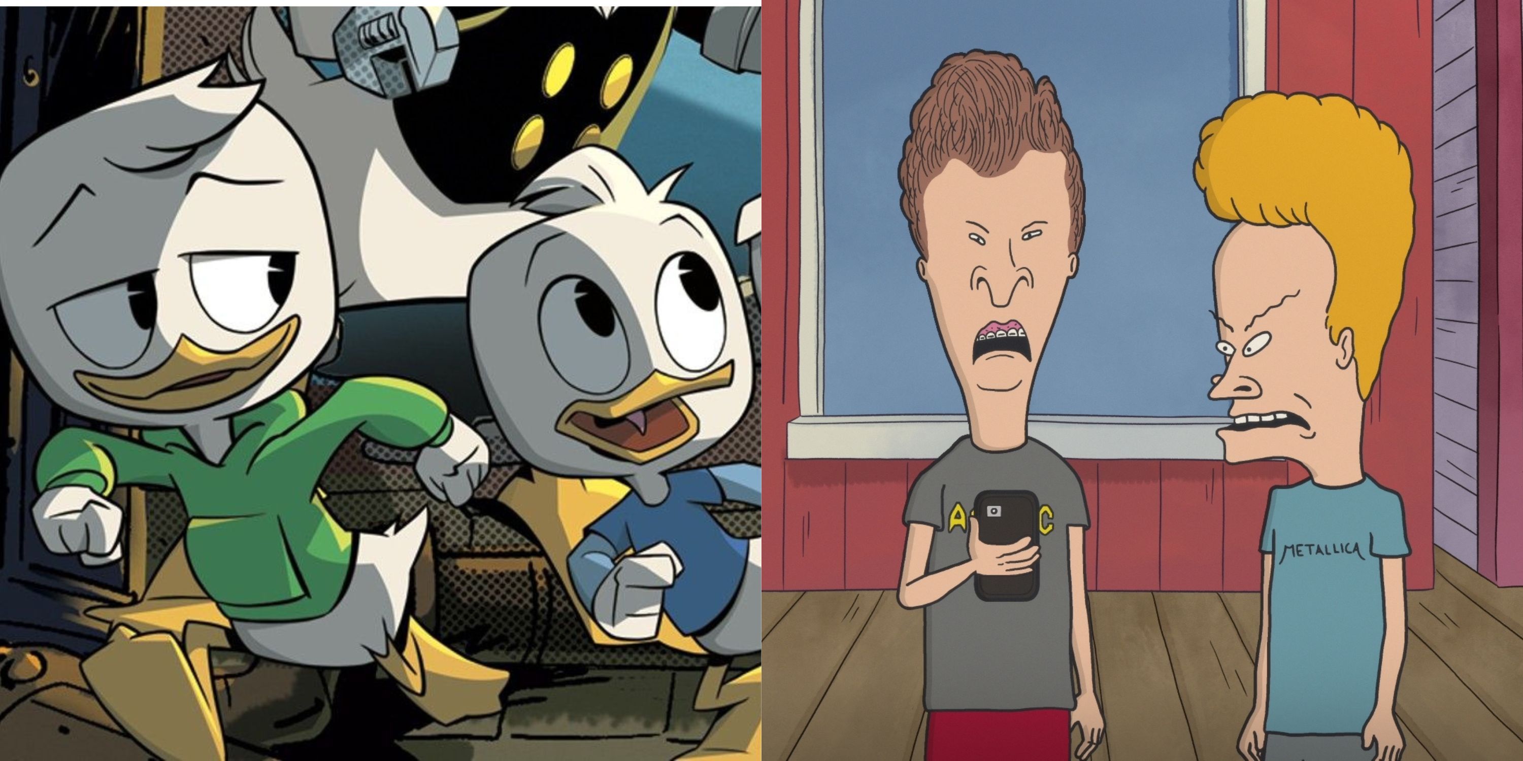 Featured image split Hewey and Duey in DuckTales and Beavis and Butthead 2022