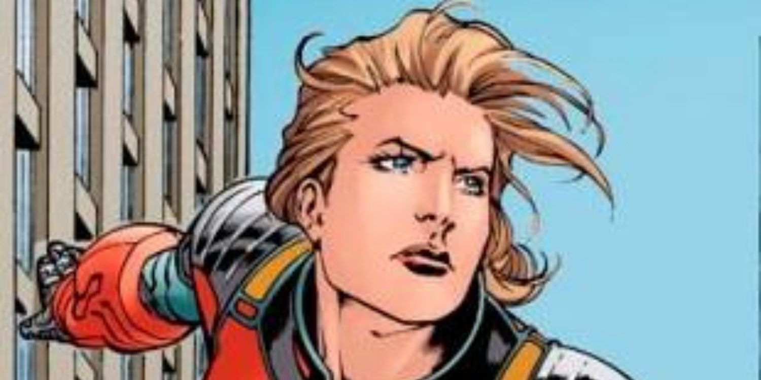 Flamebird (Thara Ak-Var) flying through the sky in DC comics
