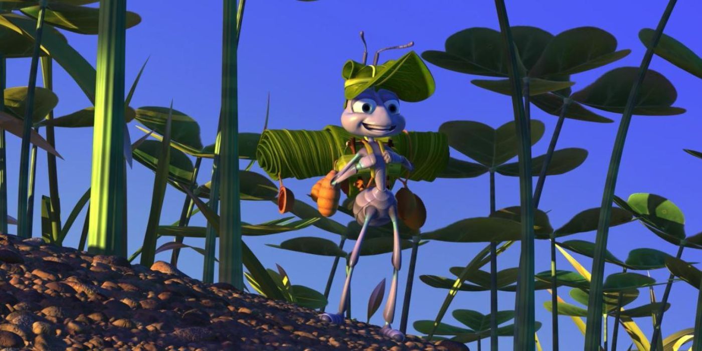 Flik looking outside, ready for an adventure on A Bug's Life