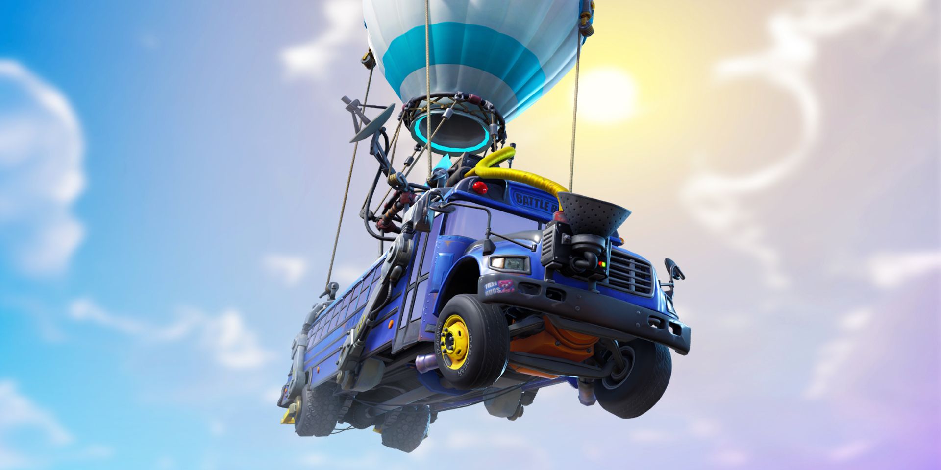 Fortnite Battle Bus Floating In The Clouds