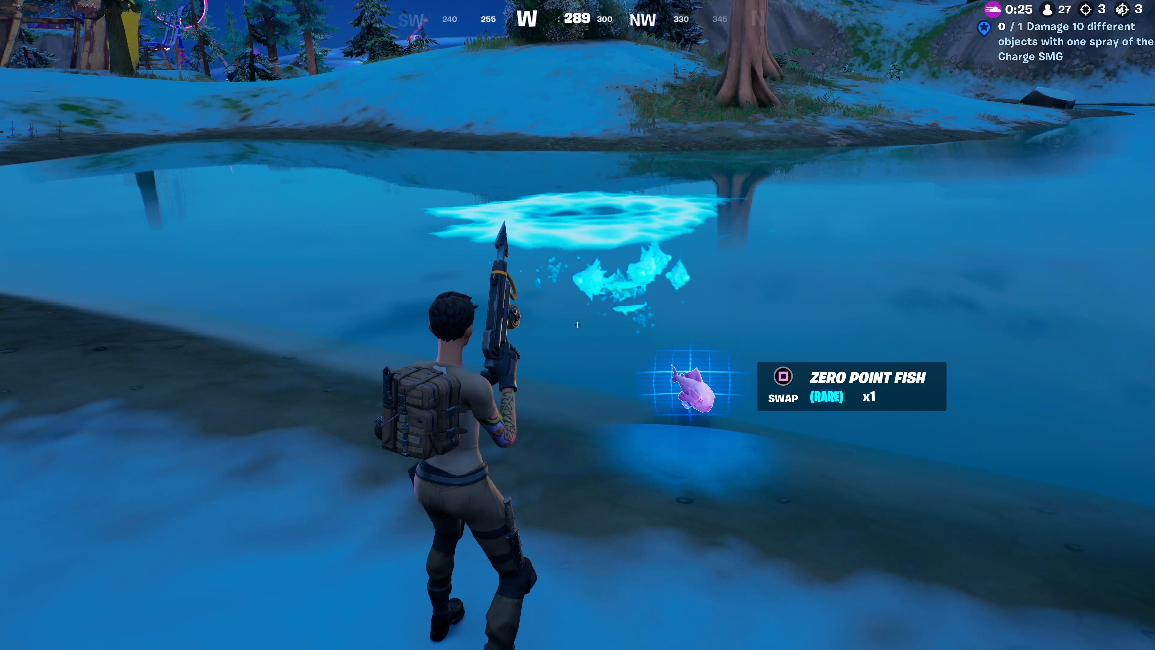 Fortnite Chapter 3 Season 3 Character with Zero Point Fish At Fishing Spot Week 10 Quest