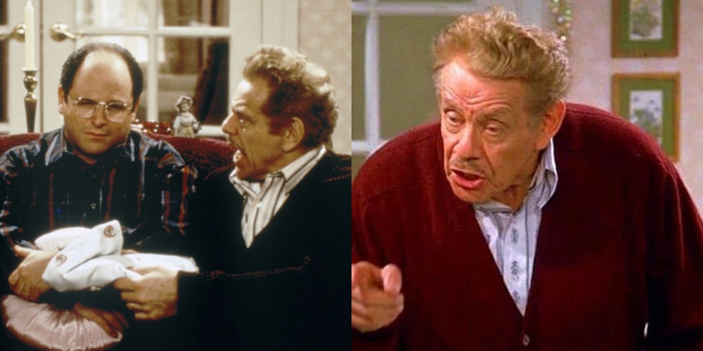 Split image of George and Frank Costanza on Seinfeld