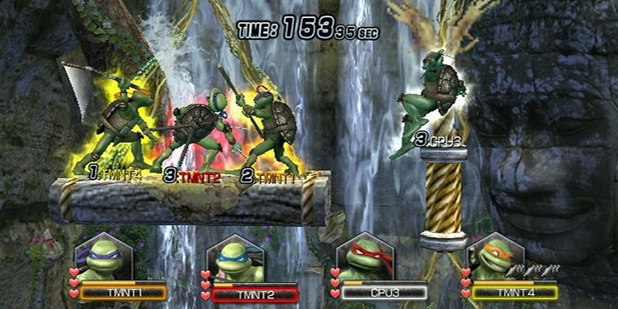 Gameplay of Teenage Mutant Ninja Turtles- Smash-Up (2009)