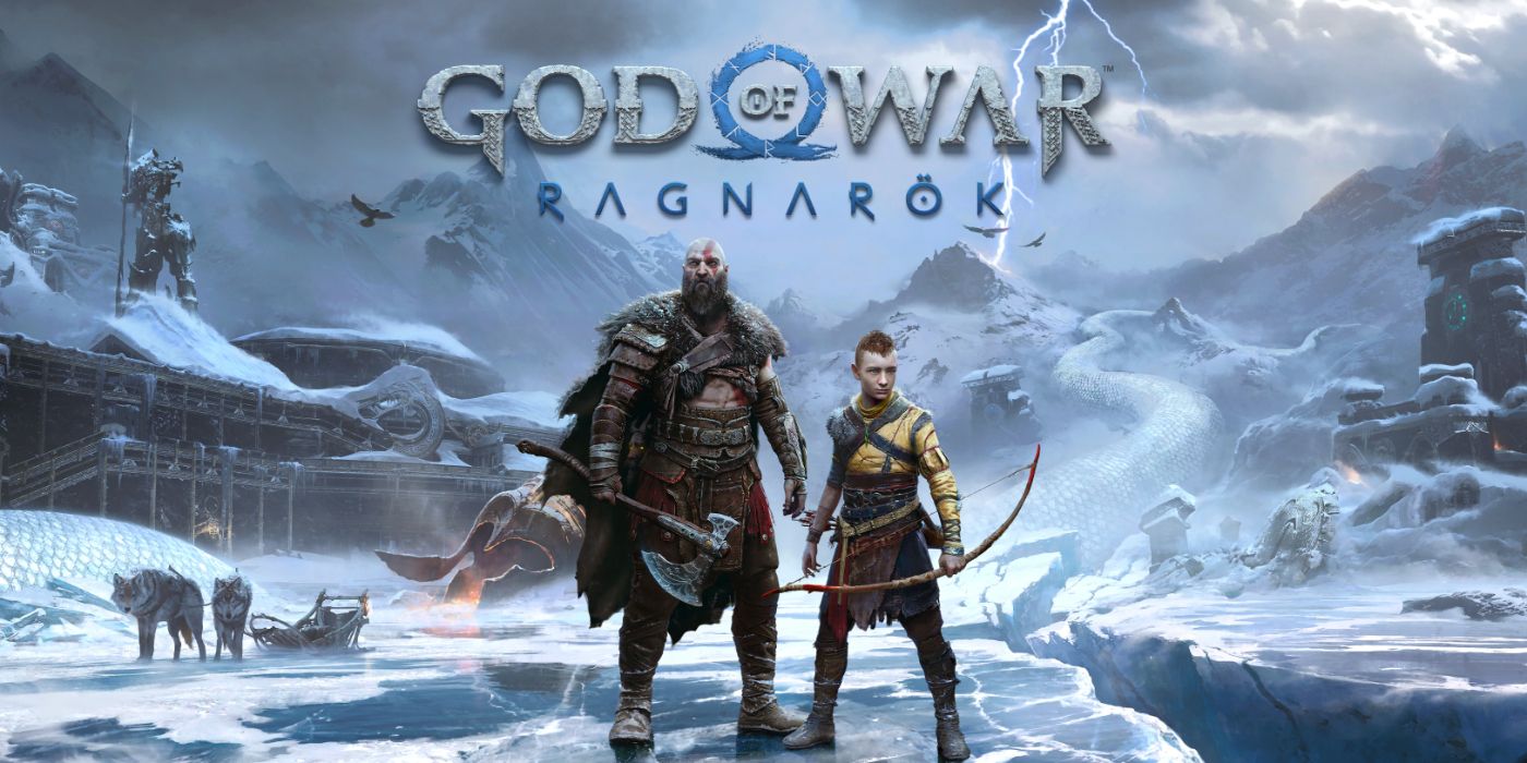 God of War: Ragnarök promo art featuring Kratos and Atreus in snowy, ancient Scandinavia.
