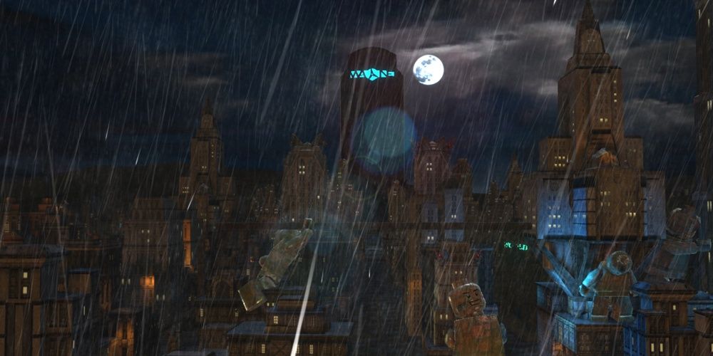 Gotham City by moonlight in Lego Batman 2 DC Super Heroes