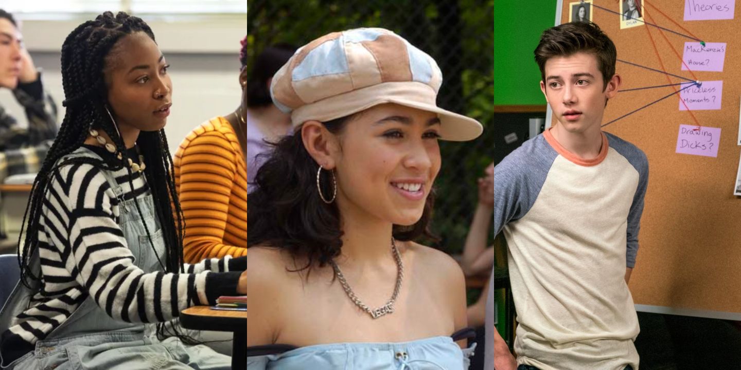 Split image of Odley Jean from Grand Army, Manny from Degrassi, and Sam from American Vandal