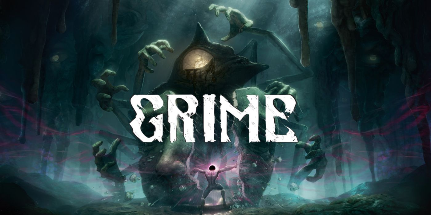 Grime promo art featuring the protagonist facing a giant multi-armed monster.