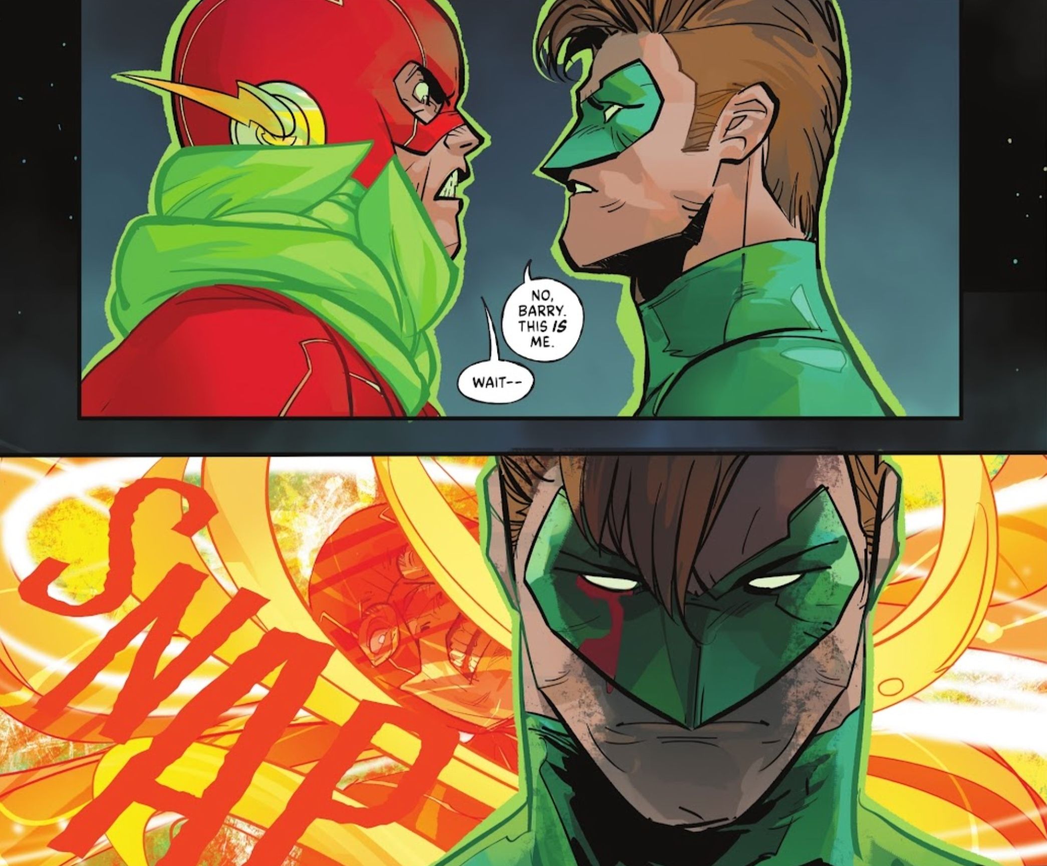 Lanterna Verde de Hal Jordan mata Barry Allen (The Flash) em DC vs Vampires #2