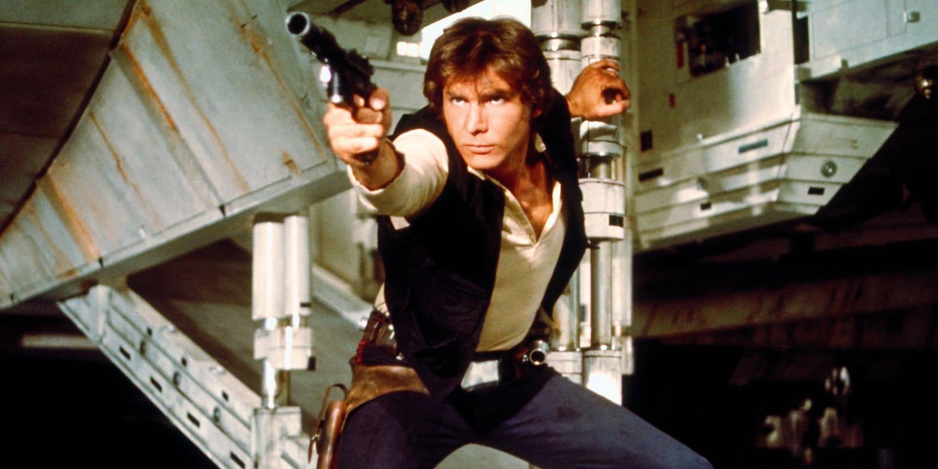 Han Solo com um blaster em Star Wars