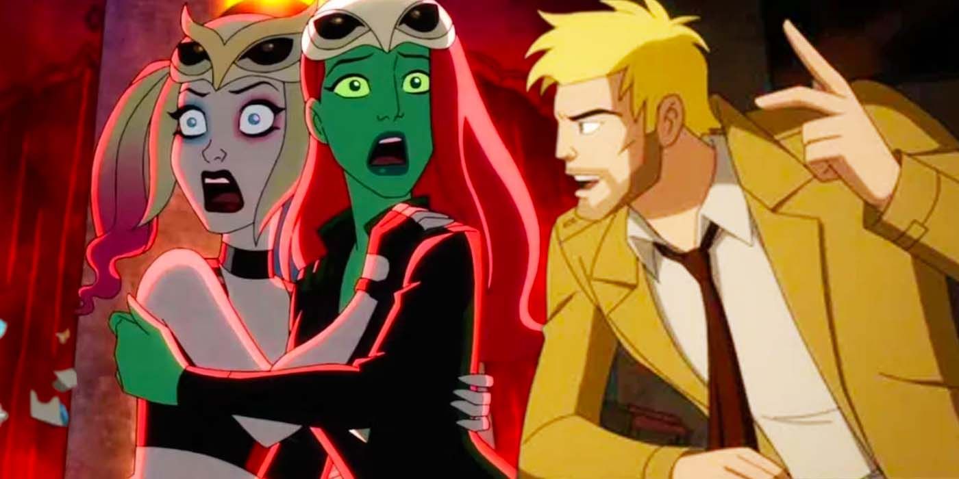 Harley Quinn, Poison Ivy, and John Constantine in Harley Quinn season 3