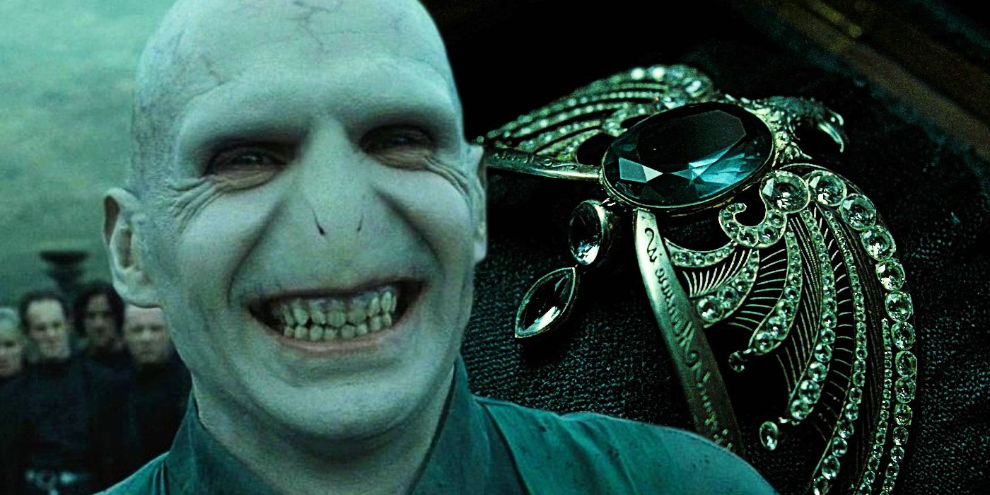 A composite image of Voldemort and Ravenclaw's diadem in Harry Potter. 
