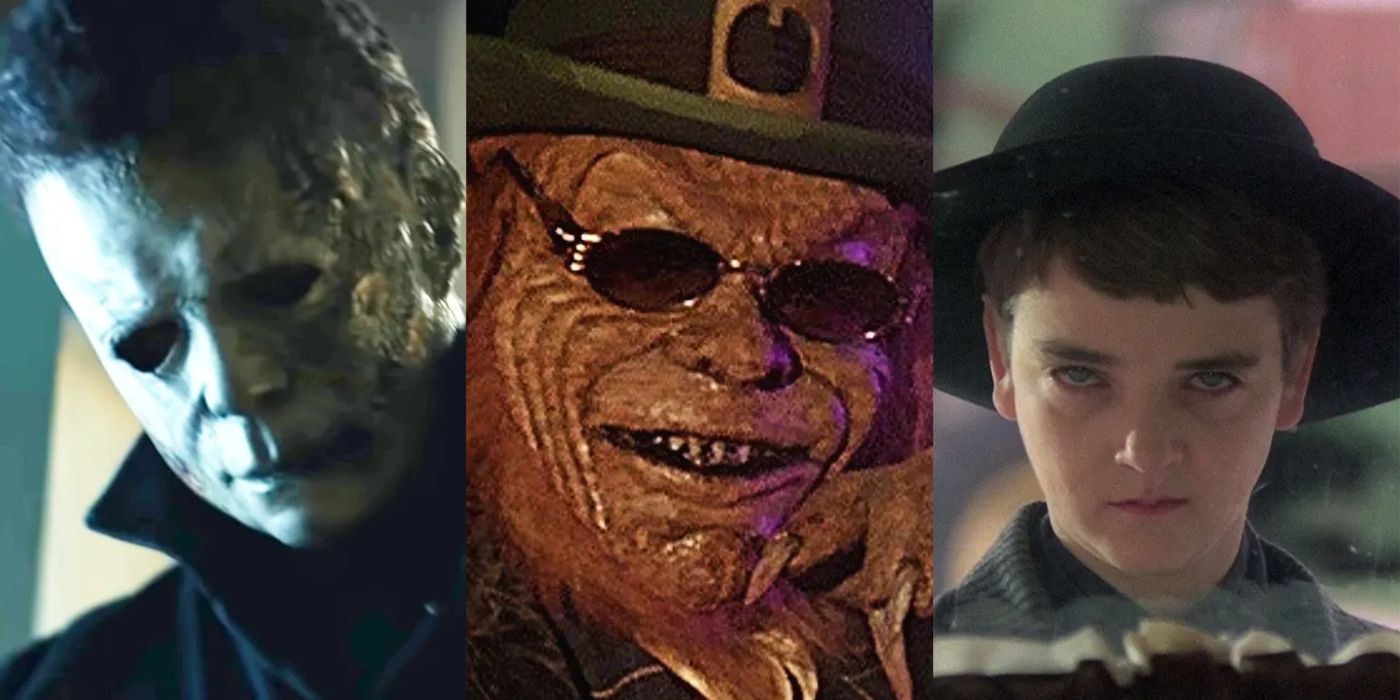 Villains from the horror movie franchise Halloween, Leprechaun, and Children of the Corn. 