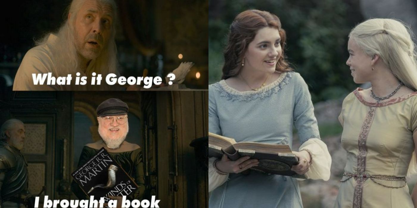 House of the Dragon_ King Viserys I and GRRM meme; Alicent and Rhaenyra (1)