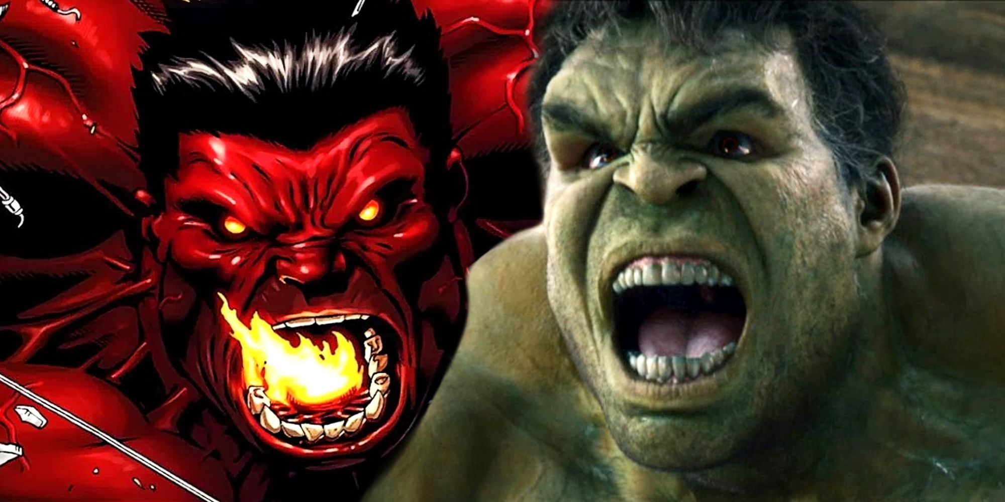 Hulk no MCU e Hulk Vermelho na Marvel Comics