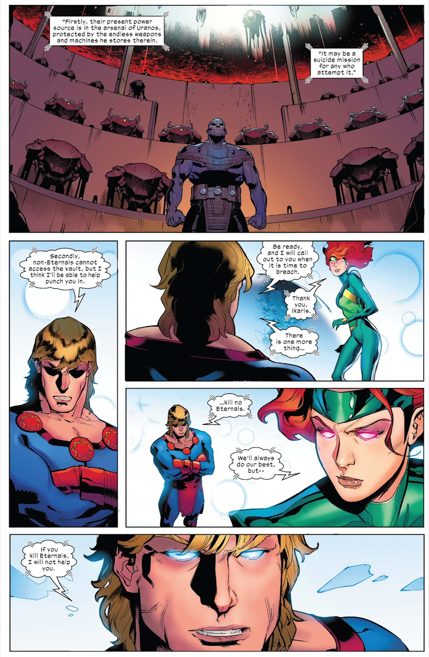 Ikaris warns Jean Grey to kill no Eternals