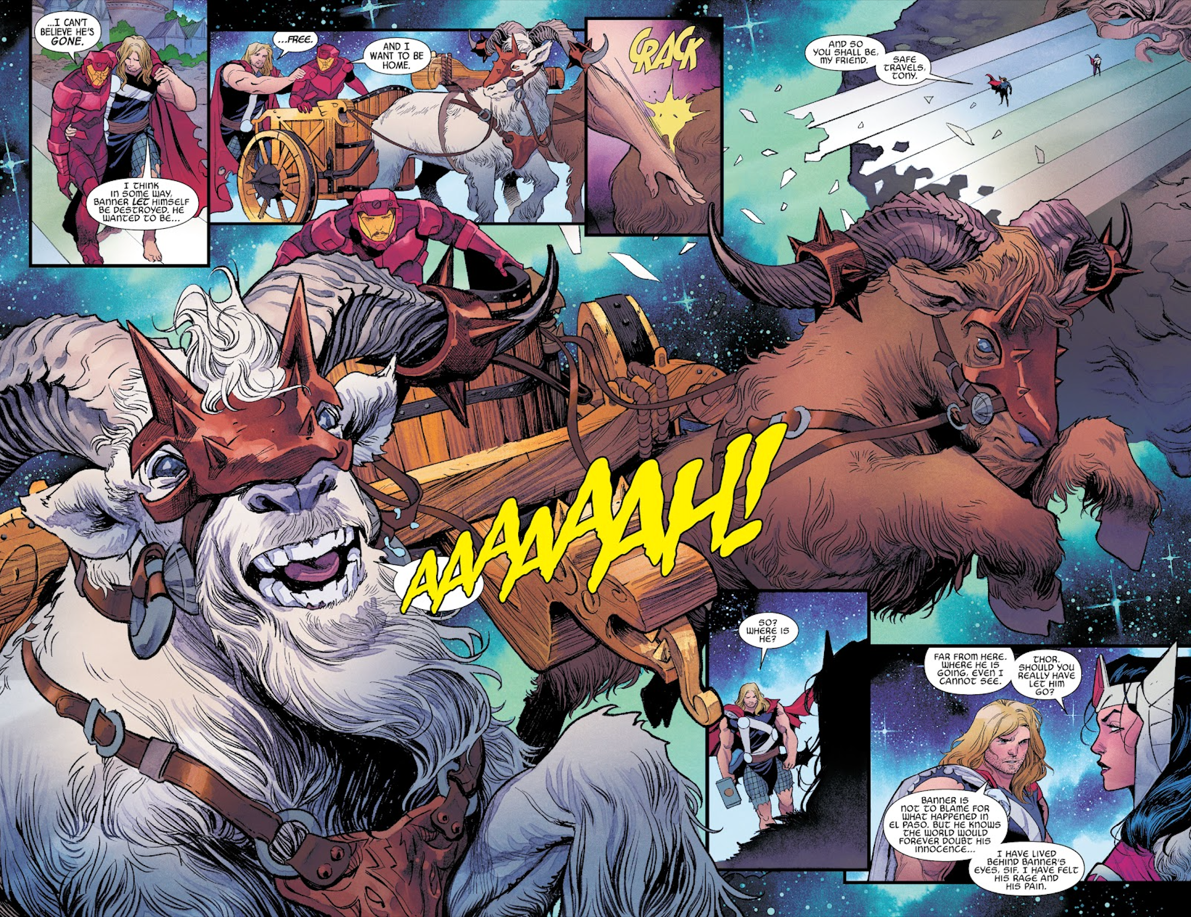 Iron Man rides Thor&rsquo;s goats home